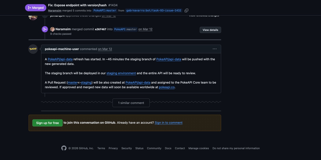 PokeAPI PR merged despite suspicion